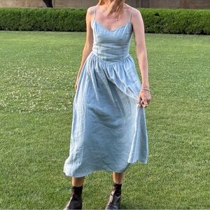 Aritzia Light Blue Midi Dress Wilfred size 4